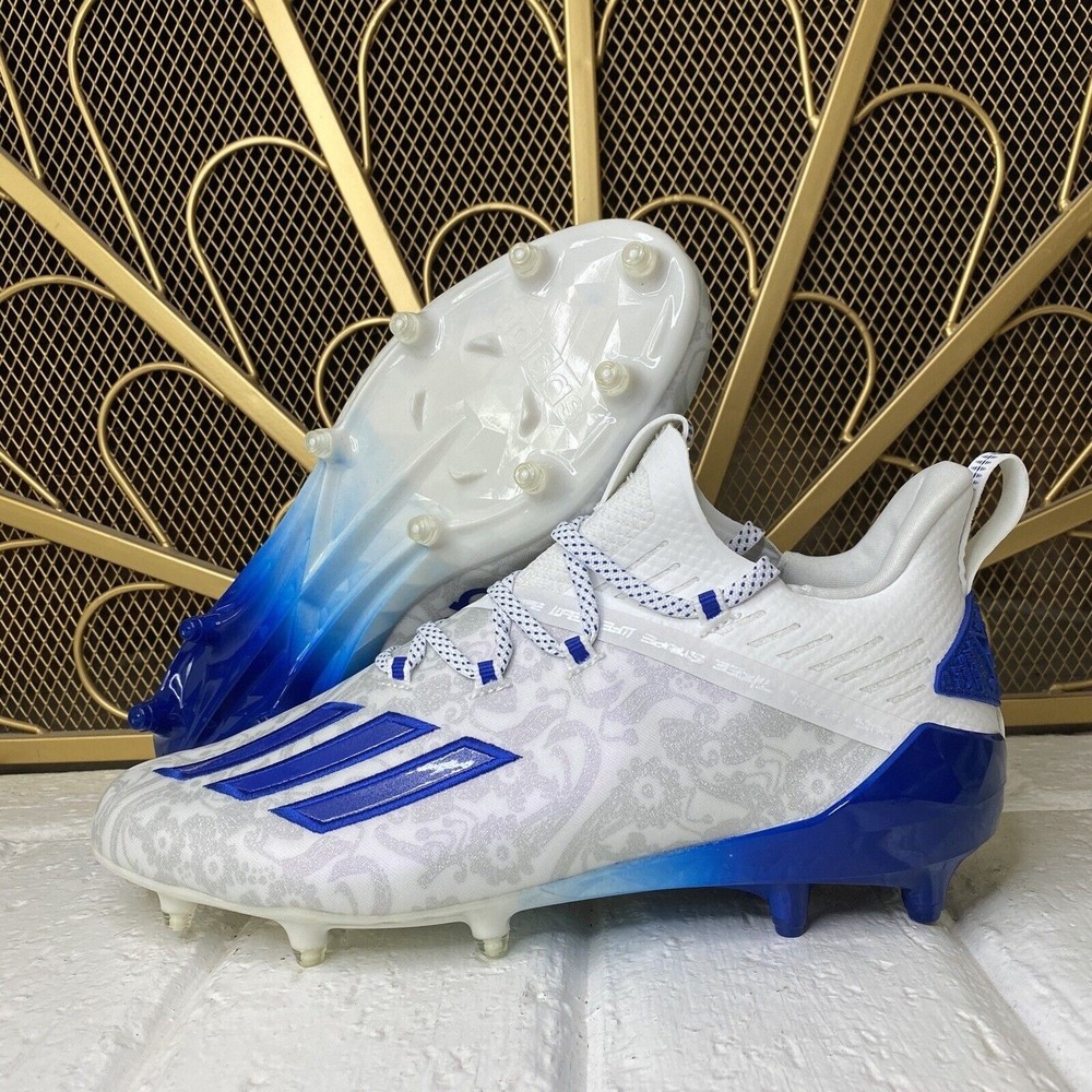 Adidas Adizero Young King Football Cleats White Blue FU6707 Mens Size 13 New
